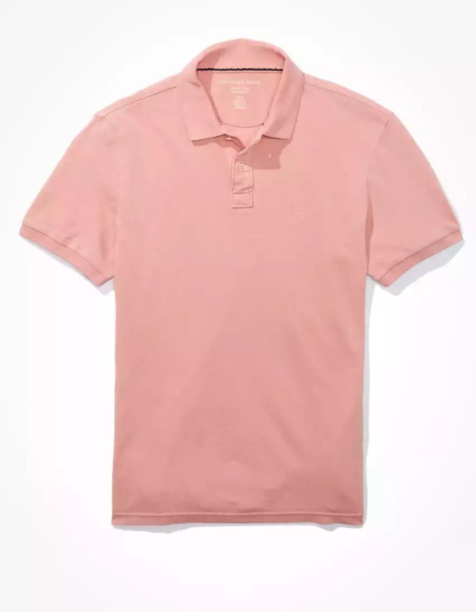 Polos American Eagle AE Super Soft Legend Pique Rose Homme | ABU-62727573